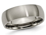 Men's Chisel 7mm Comfort Fit Brushed Titanium Wedding Band Ring